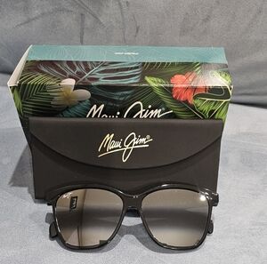 Maui Jim Liquid Sunshine Glossy Black Sunglasses With Grey Lenses